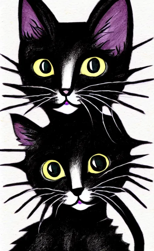 Image similar to goth kitten illustration