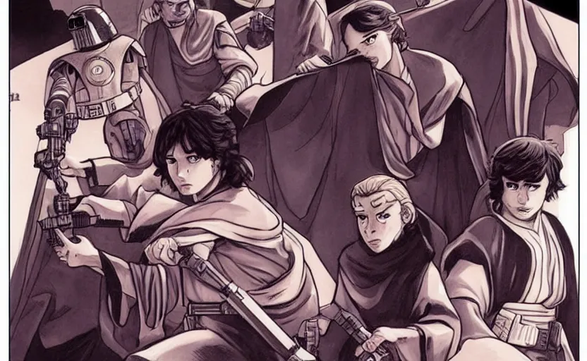 Prompt: star wars but it's in the kingdom manga artstyle