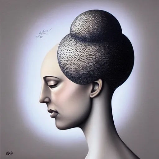 Image similar to very detailed, behance contest winner, airbrush art, pop surrealism, minimalist, detailed painting, an ultrafine detailed painting by rafal olbinski, skeuomorphic, a painting of a woman