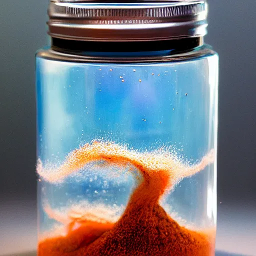 Prompt: a tsunami in a jar