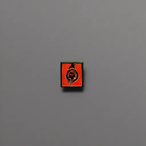 Image similar to a photo of a retro 8 0 s minimalistic clean fire warning enamel pin, studio lighting, behance