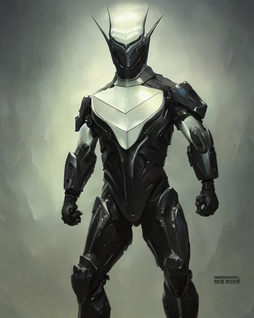 Image similar to wiry muscular male smooth sleek black pearlescent wraithbone power armor, by greg rutkowski and mark brookes and jim burns and tom bagshaw and magali villeneuve, trending on artstation