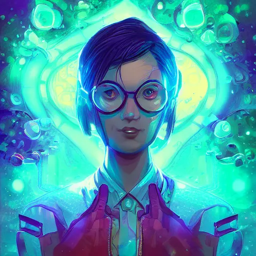 Image similar to skill magic geek inside matrix deepdream radiating a glowing aura stuff loot legends stylized digital illustration video game icon artstation lois van baarle, ilya kuvshinov, rossdraws,