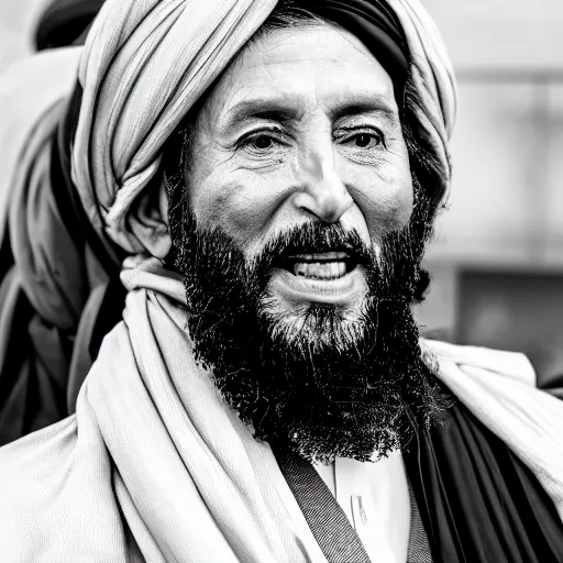 Prompt: 4 k portrait sony a 7 f 2. 8 of nancy pelosi as a taliban leader