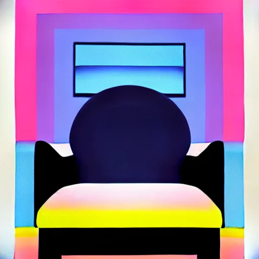 Prompt: chair by shusei nagaoka, kaws, david rudnick, airbrush on canvas, pastell colours, cell shaded, 8 k