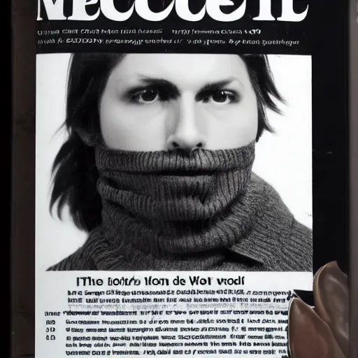 Image similar to handsome male anthropomorphic wolf, wearing a turtleneck, realistic advertising magazine photo