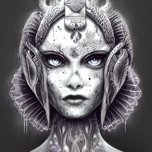 Prompt: a sketch drawing, ultra detailed, astral, magic, shamanic, beautiful, third eye, beautiful woman, surreal city, trending on artstation