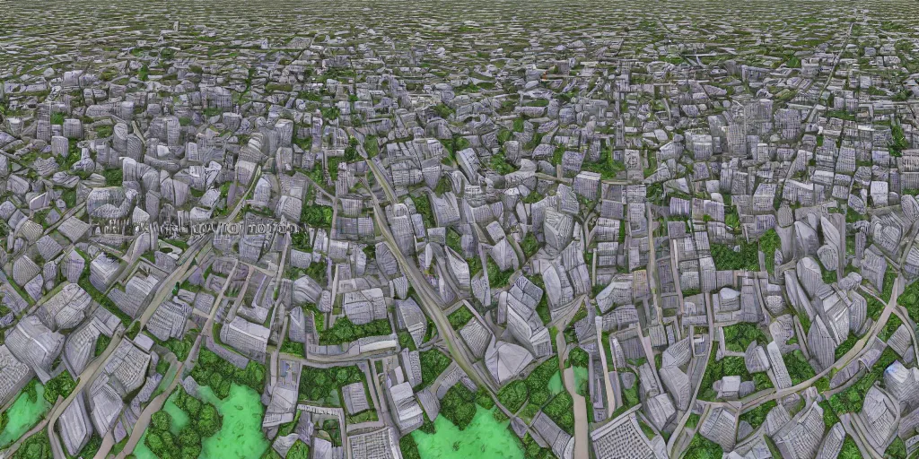 Prompt: hdri map of city