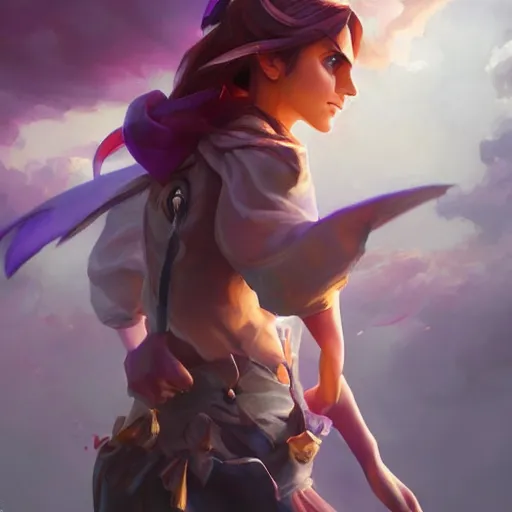 Prompt: emma watson waluigi cosplay in the style of peter mohrbacher, artgerm, dramatic lighting and composition, octane render, trending on artstation, concept art 8 k