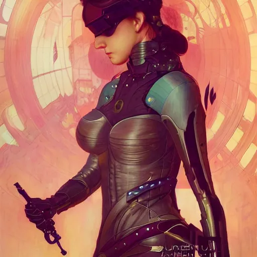 Prompt: Cyberpunk Femalw, highly detailed, digital painting, artstation, concept art, smooth, sharp focus, illustration, ArtStation, art by artgerm and greg rutkowski and alphonse mucha and J. C. Leyendecker and Edmund Blair Leighton and Katsuhiro Otomo and Geof Darrow and Phil hale and Ashley wood and Ilya repin and Charlie Bowater