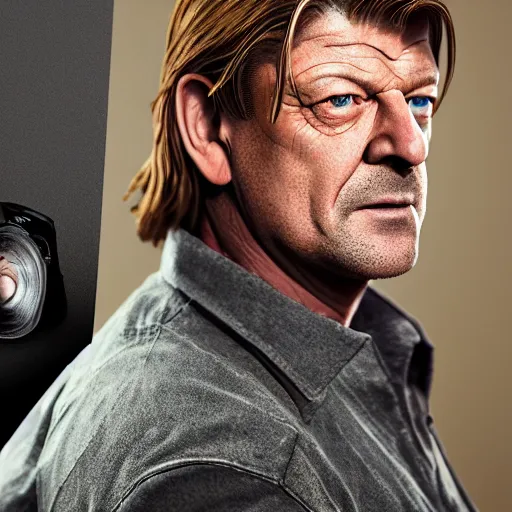 Image similar to sean bean award winning photorealism 4k taken by canon 5d mk4