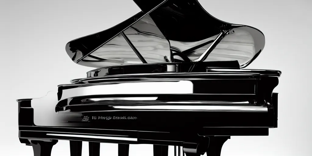 Image similar to black grand piano, reflective, rtx, high quality, 8 k.