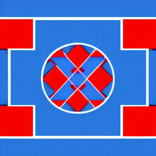 Image similar to a vertically symmetrical image, left is blue, right is red