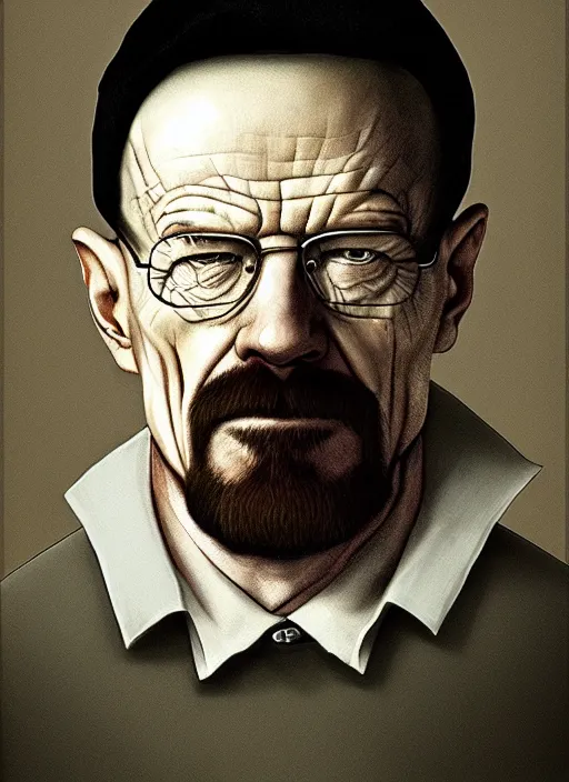 Prompt: walter white by hieronymus bosch, detailed digital art, trending on Artstation