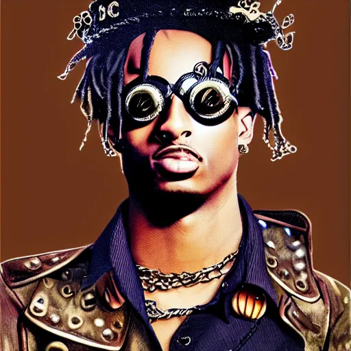 Image similar to playboi carti in steampunk style digital art 4 k the detailed super realistic