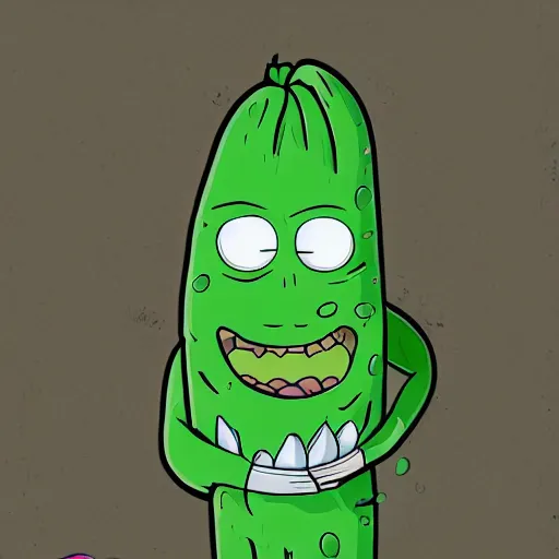 Prompt: pickle rick, trending on artstation