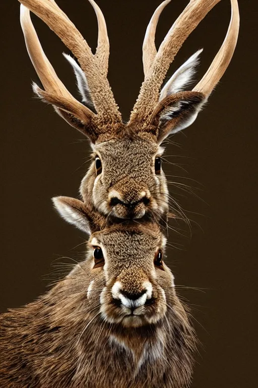 Prompt: medium shot jackalope in the museum, detailed fur, highly detailed, sharp focus, digital painting, noble green background artwork by Victor Adame Minguez + Yuumei + Tom Lovell + Sandro Botticelli,