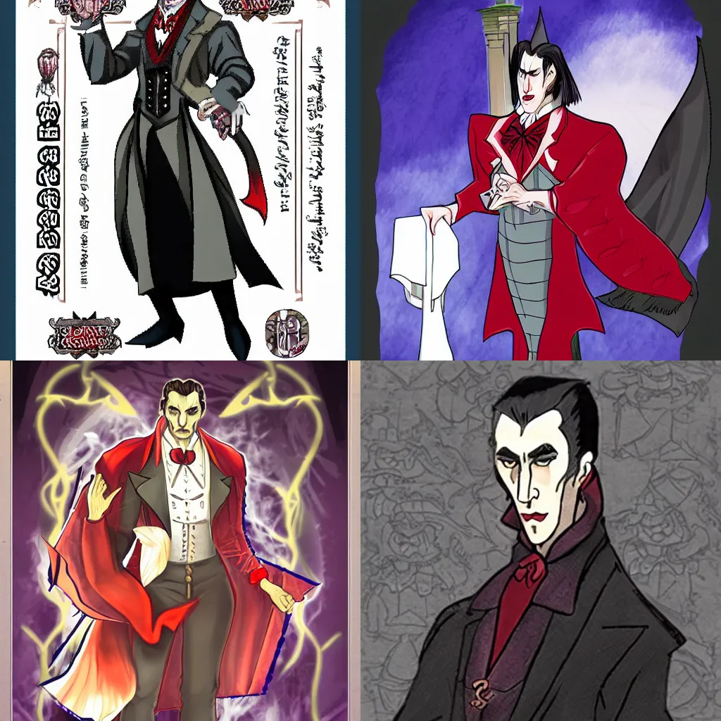 Prompt: dracula as a gatcha character
