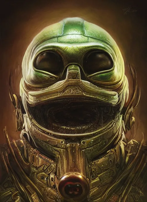 Image similar to arcade machine mf doom reptile eyes, metal led skin. intricate, elegant, highly detailed, centered, digital painting, artstation, concept art, smooth, sharp focus, illustration, artgerm, tomasz alen kopera, peter mohrbacher, donato giancola, joseph christian leyendecker, wlop, frank frazetta