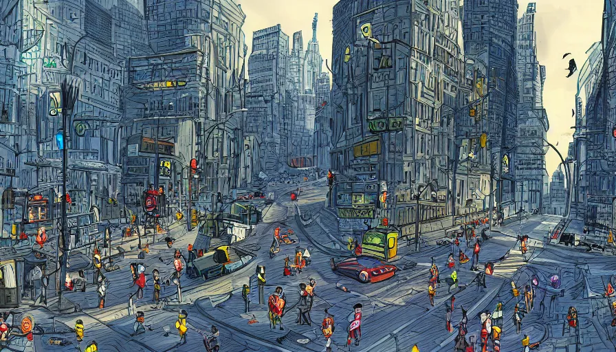 Image similar to city run by rats, digital art, rendering