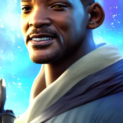 Prompt: portrait of will smith the mage of flame slaps, anime fantasy illustration by tomoyuki yamasaki, kyoto studio, madhouse, ufotable, square enix, cinematic lighting, trending on artstation