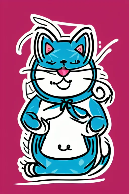 Image similar to Cat that is a sumo wrestler, sticker, colorful, illustration, highly detailed, simple, smooth and clean vector curves, no jagged lines, vector art, smooth