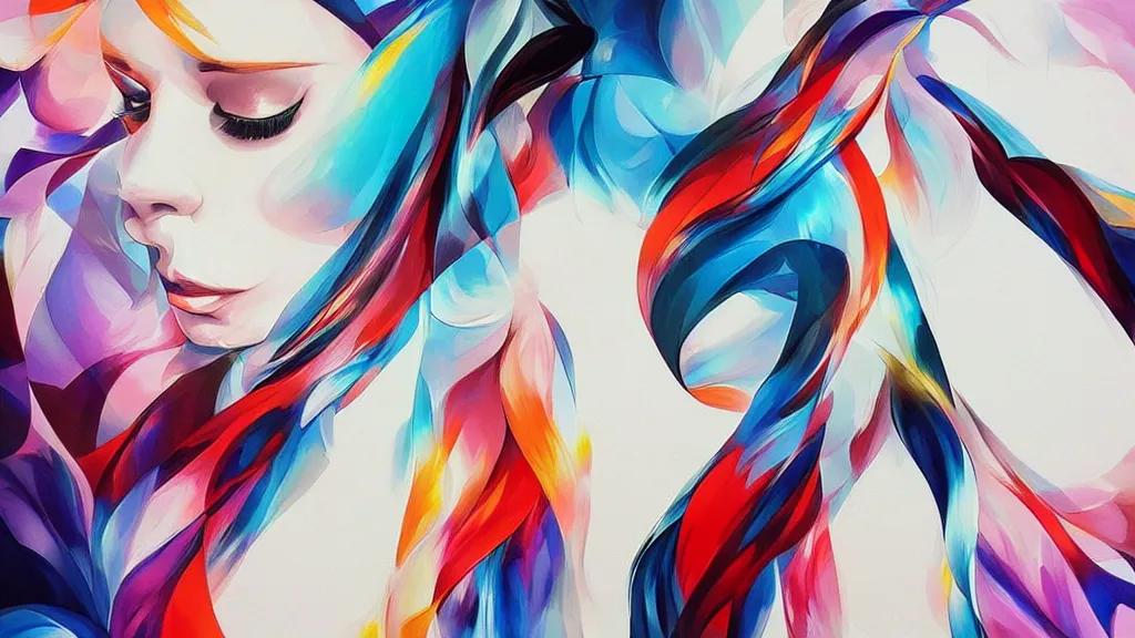 Prompt: abstract forms and colors by Artgerm