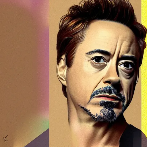 Prompt: portrait of Robert Downey Jr. by zhang daqian