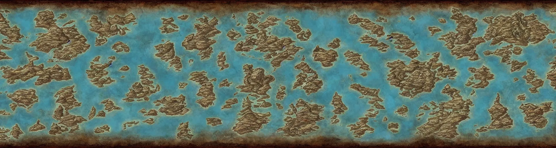 Image similar to fantasy world atlas in the style of an mmorpg world map, 7 0 % ocean, include tundra at the poles, extremely detailed, fantasy, no text, 4 k