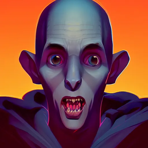 Image similar to portrait of hip hop nosferatu, led lights, mattepainting concept blizzard pixar maya engine on stylized background splash comics global illumination lighting artstation lois van baarle, ilya kuvshinov, rossdraws