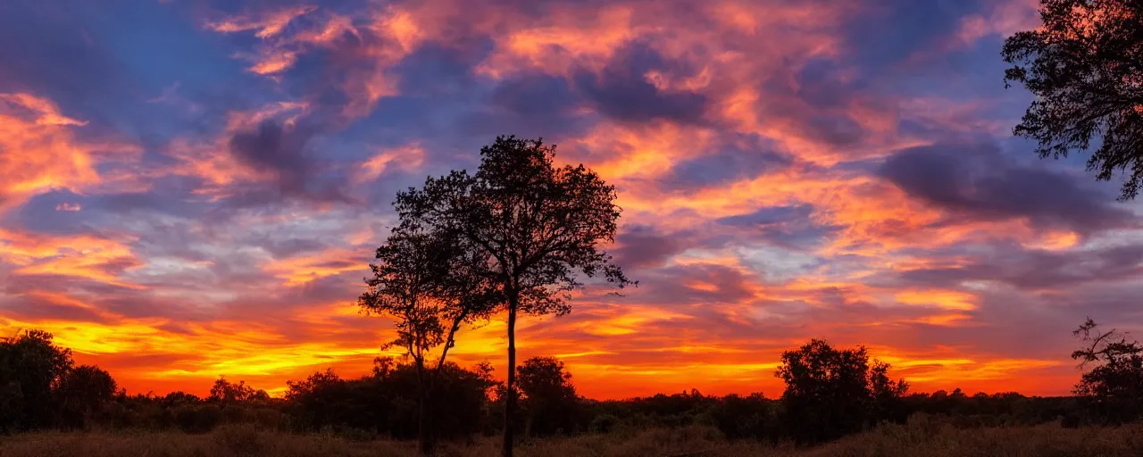 Image similar to incredible sunset with godrays through puffy clouds, 4k, extremely detailed,