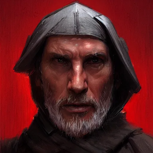 Image similar to portrait of a man by greg rutkowski, royalti jedi knigh, short black hair, star wars expanded universe, he is about 5 0 years old, elegant, prideful, wearing red jedi armor, highly detailed portrait, digital painting, artstation, concept art, smooth, sharp foccus ilustration, artstation hq