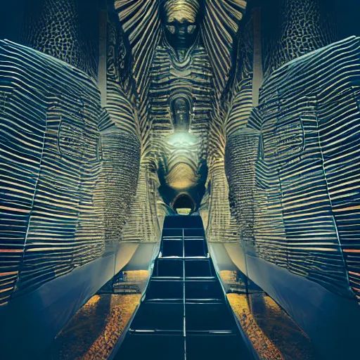 Prompt: a photo of a beautiful intricate epic futuristic hyper detailed cyber sphynx of egypt, cinematic lighting, taken with tilt shot