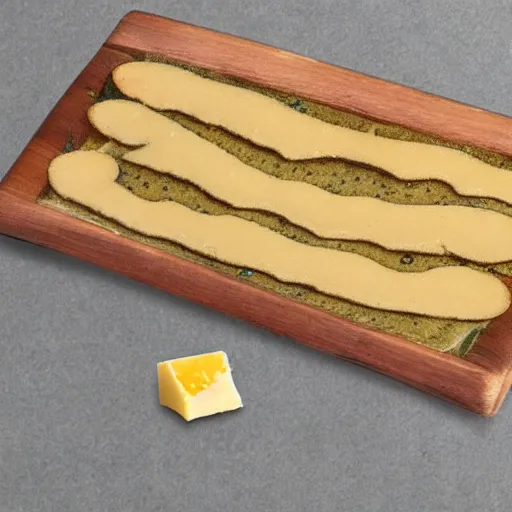 Image similar to mouse escaping on a raft made of cheese