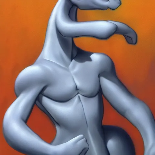 Image similar to realistic MewTwo