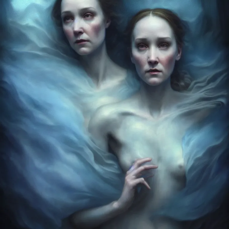 Image similar to renaissance professional digital art of wonderful goddess hight blue atmospheric dramatic lighting, cinematic, painted, intricate, detailed, foreboding, by leesha hannigan, wayne haag, reyna rochin, ignacio fernandez rios, mark ryden, gregory crewdson, epic, stunning, gorgeous, much wow, cinematic, masterpiece.