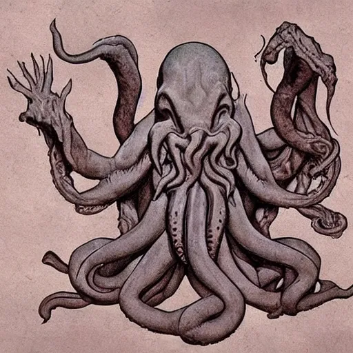 Prompt: cthulhu by michelangelo