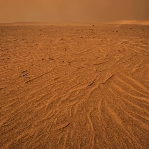 Prompt: stunning award winning photograph of a martian sandstorm approaching