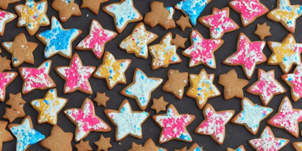 Prompt: stars represented as cookies