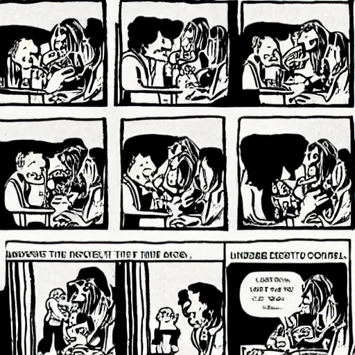 Image similar to recreation of the loss internet meme, loss comic, by R. Crumb