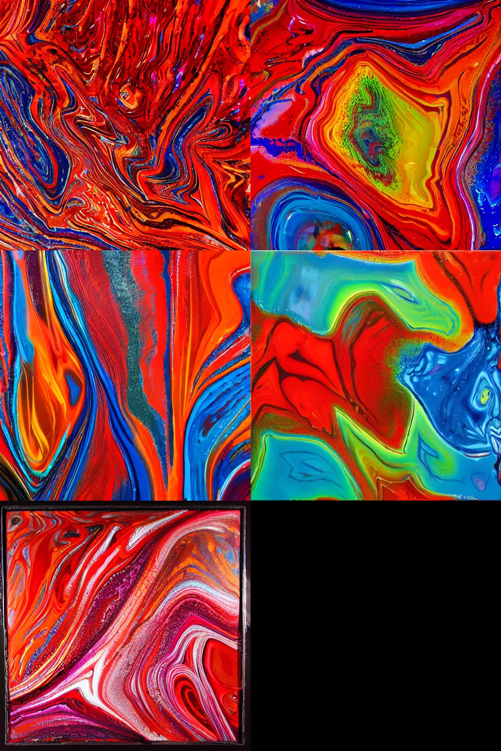 Prompt: An abstract acrylic pour painting, photo, studio lighting, trending on artstation, shot with red 6k camera, 8k, award winning lighting, award winning cinematography, shot on 16mm film, at a high end art gallery