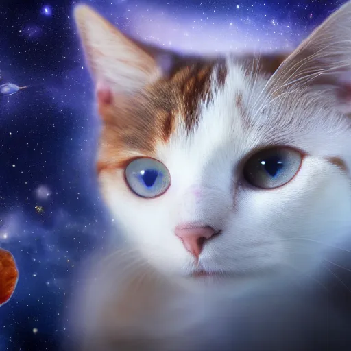 Prompt: cat in space, detailed, 8 k high quality