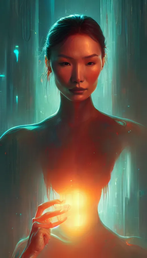 Image similar to altered carbon, dance meditation, gemma chan girl portrait, made by stanley artgerm lau, wlop, rossdraws, james jean, andrei riabovitchev, marc simonetti, yoshitaka amano, beksinski artstation, cgsociety