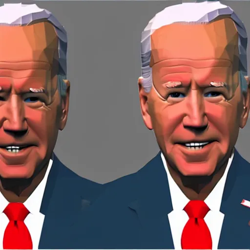 Image similar to joe biden, low poly, render,