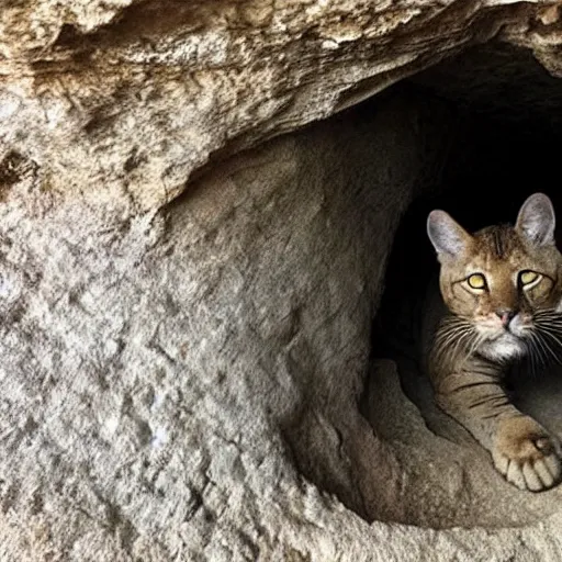 Image similar to “big cat in cave”