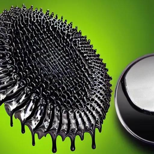 Image similar to Ferrofluid, programmable black goo, organic liquid metal
