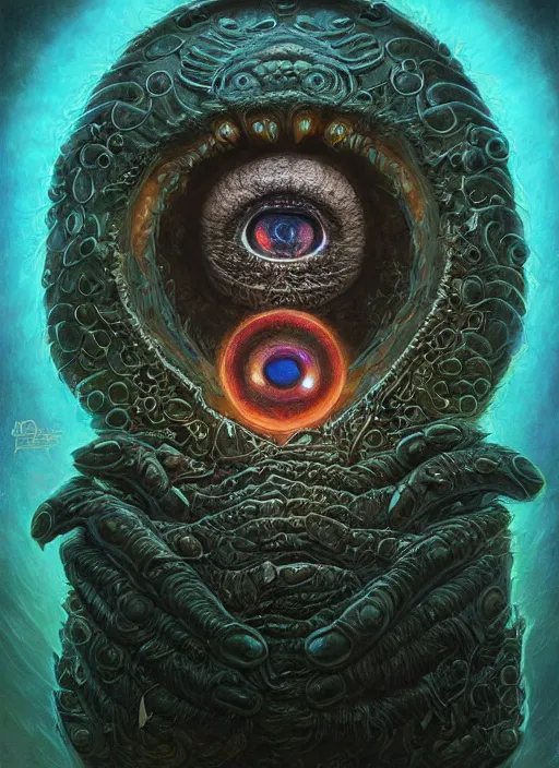 Image similar to cookie monster glowing eyes, shamanic poster lsd art, intricate, elegant, highly detailed, centered, digital painting, artstation, concept art, smooth, sharp focus, illustration, artgerm, tomasz alen kopera, peter mohrbacher, donato giancola, joseph christian leyendecker, wlop, frank frazetta