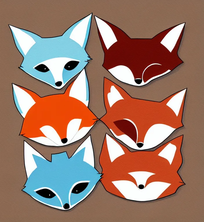 Prompt: cute kawaii fox mask, illustration, comics style