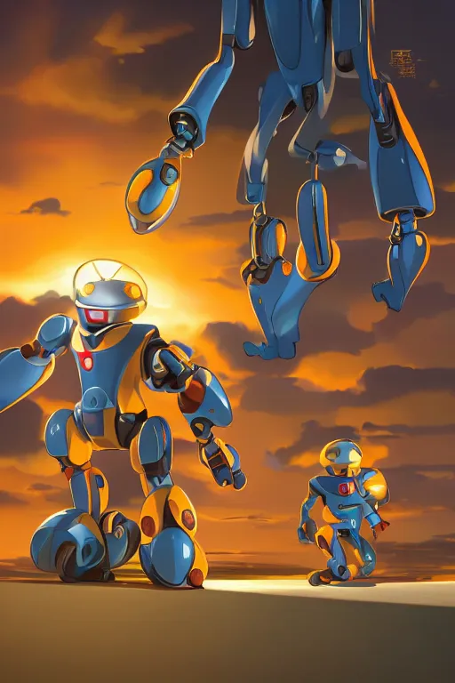 Image similar to metabots medabots medarotto medarot robot minimalist comics, behance hd by jesper ejsing, by rhads, makoto shinkai and lois van baarle, ilya kuvshinov, rossdraws global illumination ray tracing hdr radiating a glowing aura