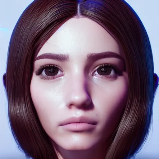 Prompt: “These 3D portraits are unbelievably incerdibly realistic. unreal engine 5. RTX. ray tracing. nvidia hairworks. portrait of beautiful girl with futuristic. very high detailed. By Charli Amani. ultra by Vishwesh Taskar